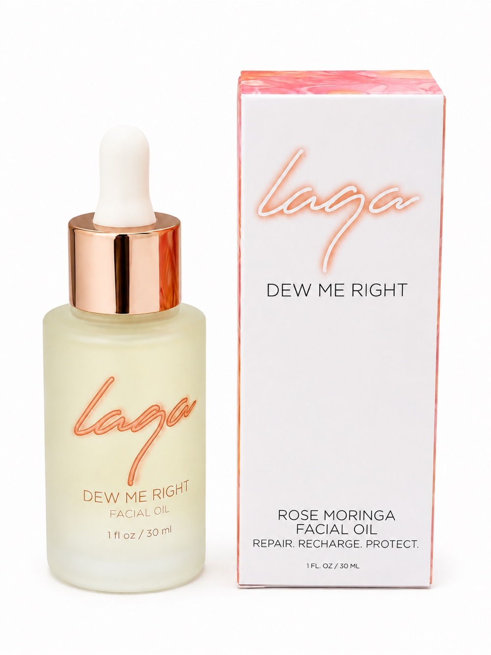 Laga Dew Me Right Rose Moringa Facial Oil 1 oz With Box